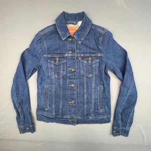 Levi Trucker Jacket Womens XS Blue Denim Heritage Classic Button Casual Basic - Picture 1 of 8