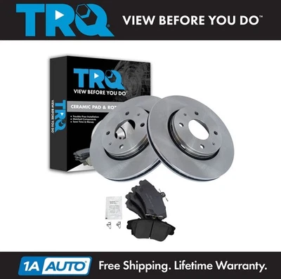 Rotor & Brake Pad Ceramic Front LH RH Kit Set for Volvo S40 V40 L4 1.9L - Image 1 of 4