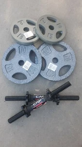 CAP 10 LB Set of (2) 5 LB set of (2) 1" Hole Weight Plates BARS (2) 30 LBS Total - Picture 1 of 1