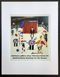 DAVID HOCKNEY - Hand Signed Vintage Multi-Colored 14x18 Print Matted Frame Ready - Picture 1 of 12