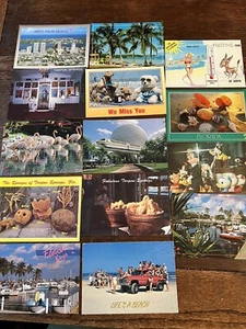 Vintage Lot 14 Florida Postkarten Tarpon Springs, Schlüssel, W Palme, Epcot, Disney, Stuart - Bild 1 von 5