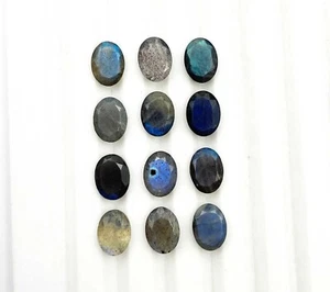 Lote de 44 piedras preciosas sueltas de corte ovalado de labradorita natural 6*8 mm 50 CT - Imagen 1 de 5