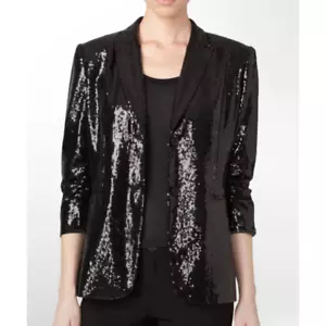 Giacca Michael Jackson Bille Jean Tipo BLAZER Taglia Small Calvin Klein Nero Paillettes - Foto 1 di 9