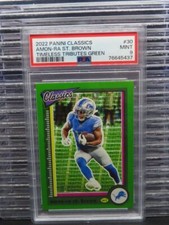2022 Panini Classics Amon-Ra St Brown Timeless Tributes Green #02/25 PSA 9 Lions