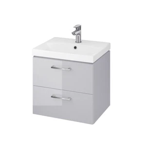Badmöbel Set Waschbecken mit Unterschrank Waschtisch, 2-Schubladen LARA 50 Grau - Bild 1 von 8