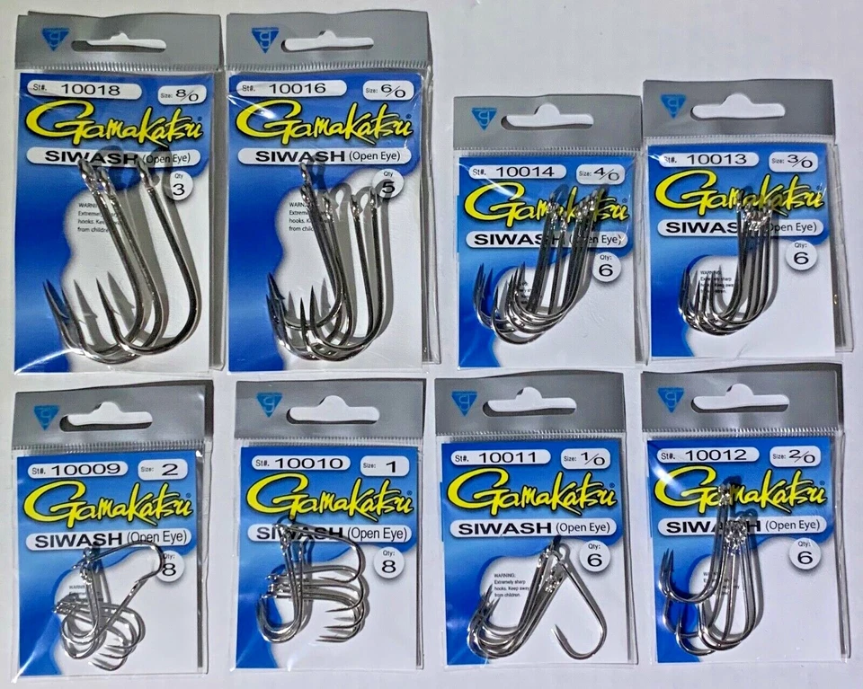 GENERIC Gamakatsu Siwash Hook Nickel Open Eye Sizes 2 - 8/0 Choose Free Ship