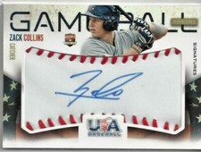 2014 USA Collegiate National Team Game Ball Auto #14 Zack Collins White Sox /99