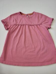 Girls Mini Boden Lace Trim Short Sleeve Top Size 11-12 pink