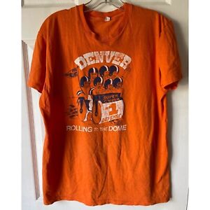 Denver Broncos Vintage T Shirt Mens Size M 1978 Rolling To The Dome Orange