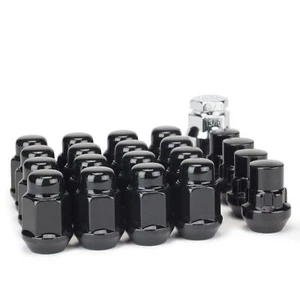 Lug Nuts & Locking Lugs - Bulge Acorn Black - 1/2-20 Wheel Install Kit For 5 Lug - Picture 1 of 1