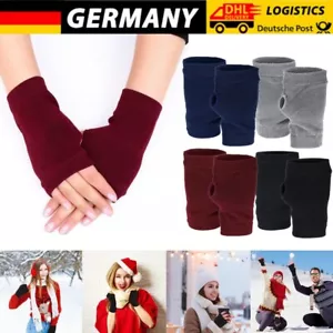 NEU Halb Fingerlose Handschuhe Winter Strickhandschuhe Weich Warm Damen Herren - Bild 1 von 53