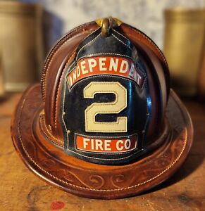 Vintage Cairns Leather Independent Company 2 Fire Helmet