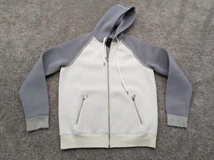 GUESS Hoodie Mens Small Gray & White Rubberized Long Sleeve Drawstring - Picture 1 of 12