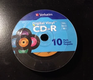Verbatim Digital Vinyl CD‑R 52x 700MB 80 Min Blister Pack #98139 (10 ct) NEW - Picture 1 of 4