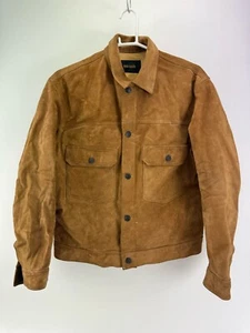 Buck Mason Mens Brown 100% Cow Leather Suede Jacket Size L - Picture 1 of 9