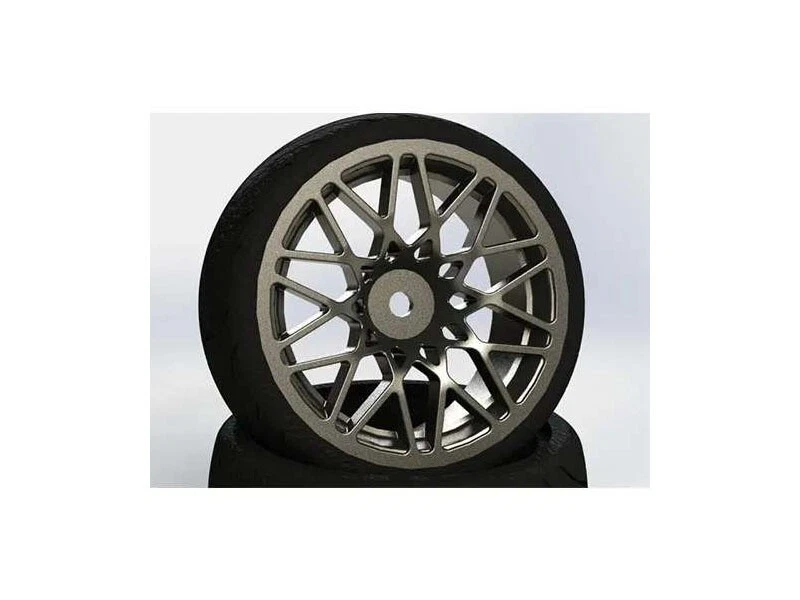 Fastrax Straßenreifen 1:10 auf Sternspeichenfelge gun metal (4 St.) #FAST0089GM - Bild 1 von 1