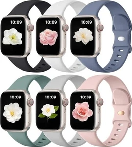Bracelet silicone pour Apple Watch Series SE 1 2 3 4 5 6 7 Sport 38/40/42/44m - Photo 1 sur 4