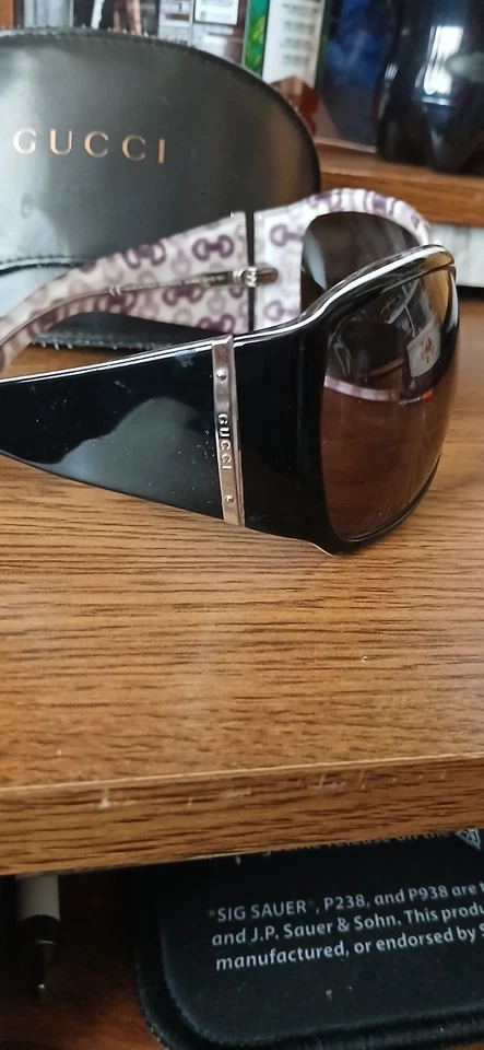 Rare Vintage Y2K GUCCI GG2902/S EGNBN 65mm Black Oversized Sunglasses Italy - Image 1 of 1