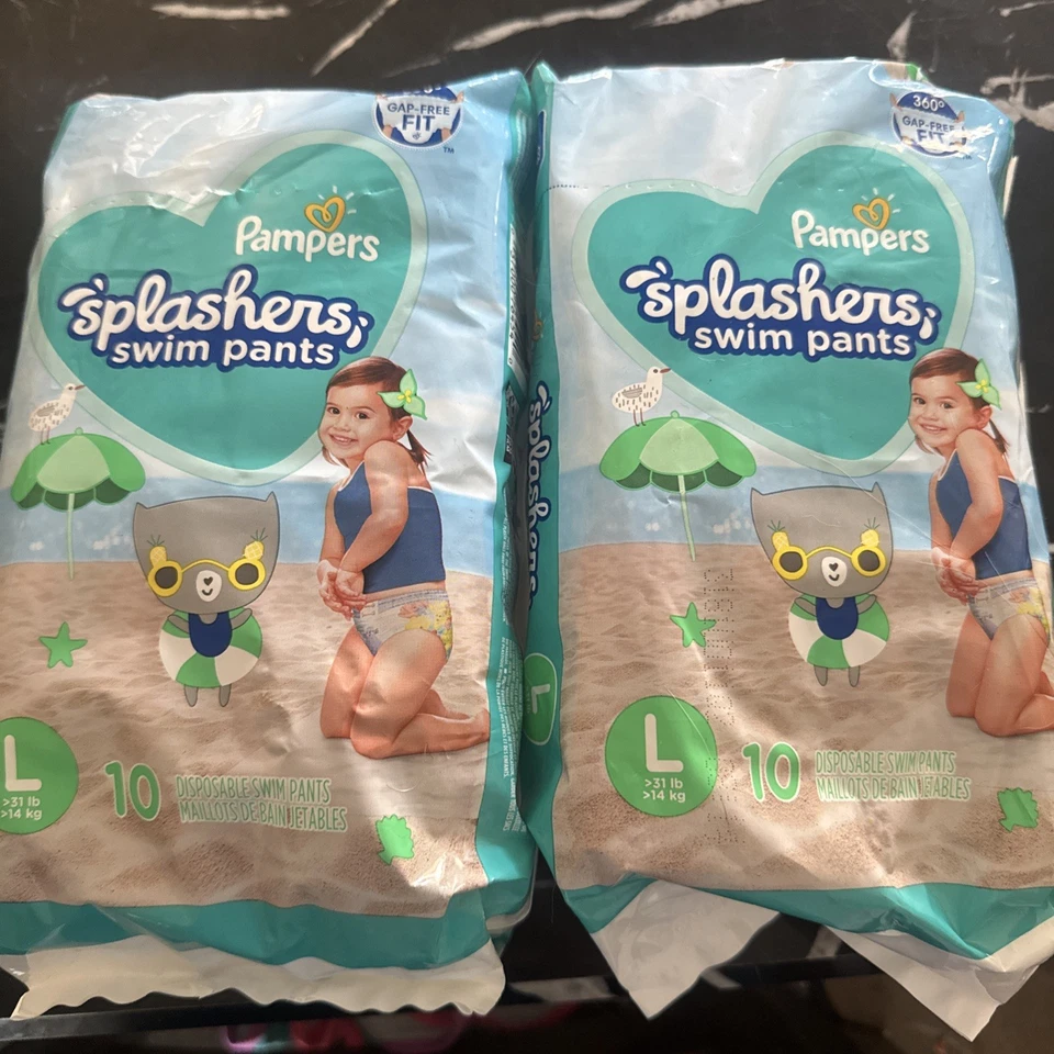 Pampers Splashers Pantalones de Natación Desechables Pañales - Bebé Niño Talla L Grande 2 PACK Foto 1 de 1