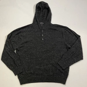 Weatherproof Mens Sweatshirt Size L Grey Heather Wool Cashmere Blend Hooded - Picture 1 of 18