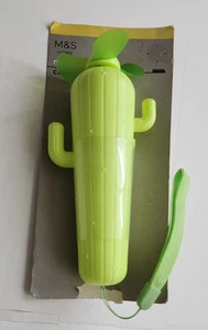 M&S Novelty Cactus Shape Fan With USB Charger NEW Fun Gift Great For Summer - Picture 1 of 2