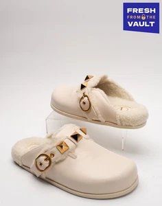 RRP€810 VALENTINO GARAVANI Leather Mule Shoes US8 UK5 EU38 Roman Studs - Picture 1 of 11