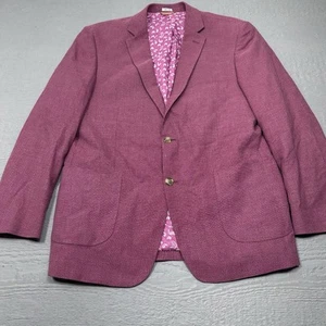 Blazer Crown & Ivy Para Hombre 44 Borgoña Algodón Elástico Dos Botones Pecho Único - Imagen 1 de 15