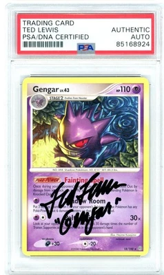 PSA Signed Ted Lewis Pokemon TCG Gengar LV.43 18/100 Stormfront Regular (2008) - Image 1 of 2