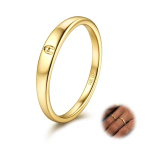 Anillo inicial relleno de oro 14K para mujer adolescente delicado anillo de oro sin deslustre Simp... - Imagen 1 de 5