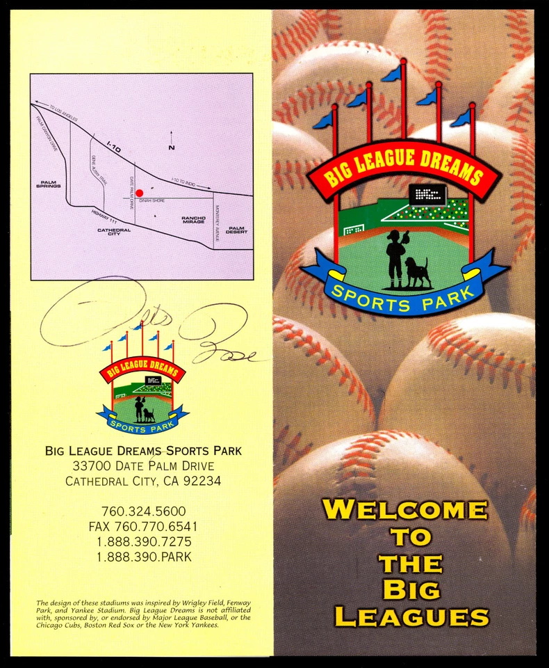 ПОДПИСАННЫЙ АВТОГРАФ ПИТ РОЗЫ НА ИНФОРМАЦИОННОЙ БРОШЮРЕ БОЛЬШОЙ ЛИГИ МЕЧТЫ КРАСНЫЕ ФИЛЛИС - Изображение 1 из 1