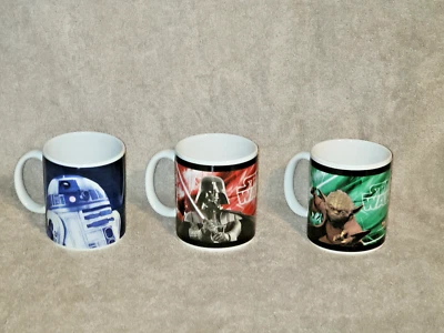 Lot of 3 Star Wars Ceramic Coffee Cup Mugs 12 oz Galerie Darth Vader Yoda R2-D2 - Image 1 of 4