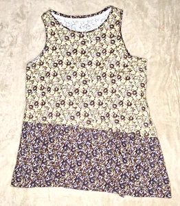 LOGO by Lori Goldstein Tanktop geblümt Gr. 2X gelb braun lila 2 Taschen - Bild 1 von 7