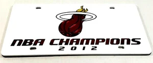 Miami Heat Nummernschild LASERSCHNITT ACRYL Auto WEISS 2012 CHAMPIONS Mann HÖHLE - Bild 1 von 3
