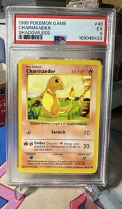 1999 Pokemon Base Set Shadowless Charmander 46/102 PSA 5 Excellent - Picture 1 of 2