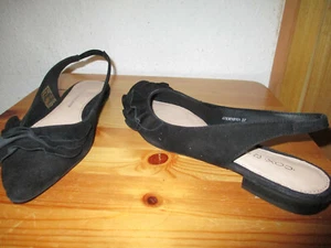 NEU Damen Gr. 37 schwarze Sling Pumps Sandaletten Ballerinas flach schwarz COX - Bild 1 von 9