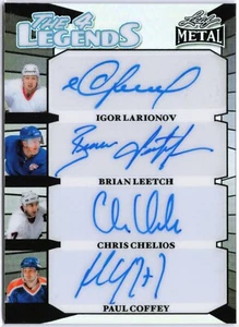 2025 Leaf Metal Legends Larionov / Leetch / Chelios / Coffey (Legends Auto 1/1) - Picture 1 of 2