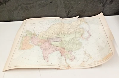 Mapa original de Asia de 1876 por A&C negro - 58x44 cm - grabado de John Bartholomew Foto 1 de 3