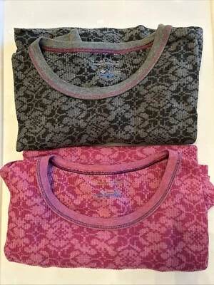 Lote de 2 Tops Térmicos Columbia Para Mujer Talla L Omni Wick Estampado Floral Rosa Oliva Foto 1 de 4