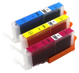 3 Stück Farbe CMY Druckertinte für PGI-280XXL BK Canon TS6120 TS6220 TS6320 TR8520 - Bild 1 von 1