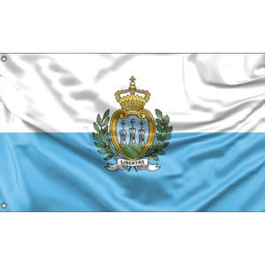 Bandera de San Marino diseño único, 3x5 pies / 90x150 cm, hecha en la UE - Imagen 1 de 5