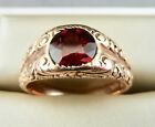 Ring Rosé Gold 585 um 1860 antik Granat