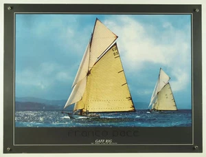 vtg 1993 FRANCO PACE Gaff Rig sailboat high quality color photo poster 31x24" - Picture 1 of 11