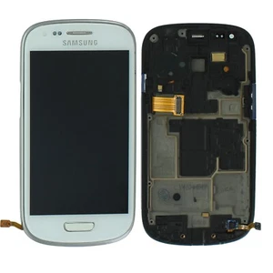 Samsung Galaxy S3 Mini LCD Display Touch Screen Digitizer Frame i8190 OEM White - Picture 1 of 1