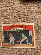 #42 Tommy Davis in action 1972 Topps Baseball Card Cb16 los angeles dodgers 