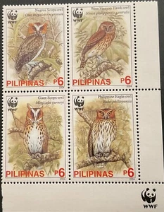 FILIPINAS 2004. Buhos WWF. Serie completa 4 sellos en bloque. MNH - Imagen 1 de 1
