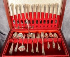 LOVELY LADY 75 Pieces for 12 Antique Silverplate Flatware 1937 HOLMES & EDWARDS