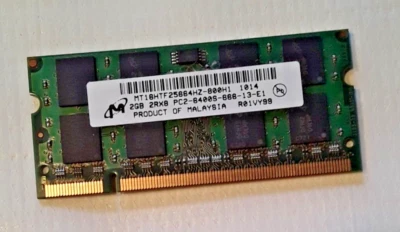 MT 2GB laptop RAM PC2 25664HZ Pulled from Working Unit See More Details in Photo - Image 1 of 4