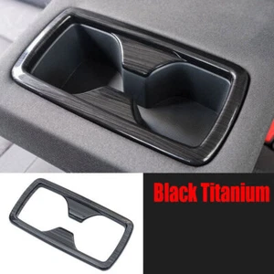 For Toyota RAV4 2019-2024 Black Brushed ABS Rear Water Cup Holder Frame Cover 1x - Picture 1 of 7