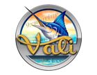 Vali Boat Round Designer Sticker 7.5"X7.5"