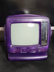 Transparent Purple Black & White Portable 5" TV Television Radio Matches N64 - Picture 1 of 4